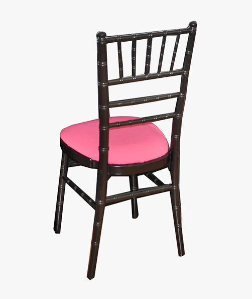 Chivari Jet Black with Hot Pink Chair Pad for Event Hire