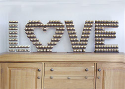 Love Heart Letters with Ferrero Rocher Stand