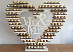 Mr & Mrs Ferrero Rocher Heart Shaped Stand Mr & Mrs Ferrero Rocher Heart Shaped Stand